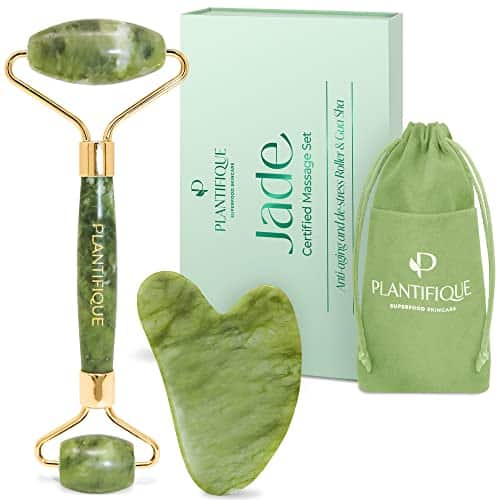 PLANTIFIQUE Jade Roller & Gua Sha Set
